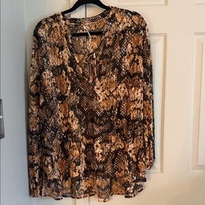 Free People Women's Brown Patterned Top